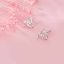 Load image into Gallery viewer, Dreifach Ring Ohrstecker aus Silber