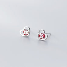 Load image into Gallery viewer, Herzschlag Ohrstecker aus Silber