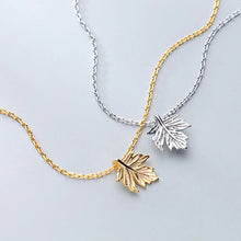 Load image into Gallery viewer, Ahorn Blatt Halskette aus Silber
