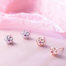 Load image into Gallery viewer, Blumen Ohrstecker aus Silber