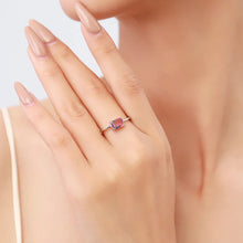 Load image into Gallery viewer, Pink Blauer Ring aus Silber
