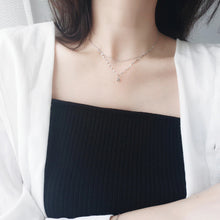 Load image into Gallery viewer, Dreieck Kristall Halskette aus Silber