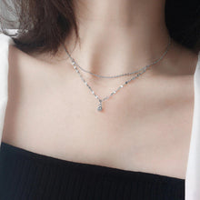 Load image into Gallery viewer, Dreieck Kristall Halskette aus Silber