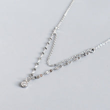 Load image into Gallery viewer, Dreieck Kristall Halskette aus Silber