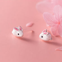 Load image into Gallery viewer, Hasen Ohrstecker aus Silber