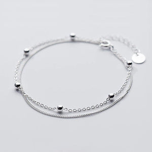 Multi-layer ball bracelet made of silver