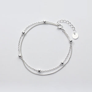 Multi-layer ball bracelet made of silver