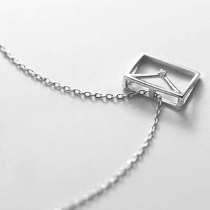 Silver Envelope Necklace