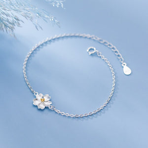 Blumen Armband aus Silber