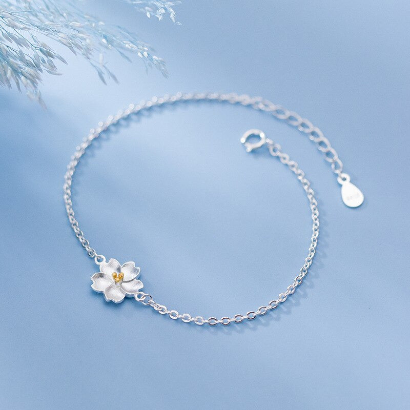 Blumen Armband aus Silber