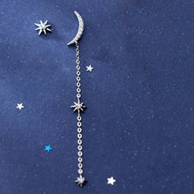 Load image into Gallery viewer, Mond-Stern Ohrstecker aus Silber

