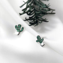 Load image into Gallery viewer, Kaktus Ohrstecker aus Silber
