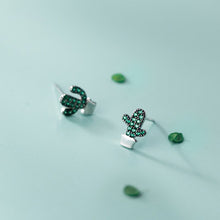 Load image into Gallery viewer, Kaktus Ohrstecker aus Silber
