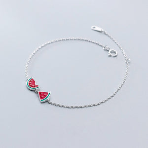 Wassermelonen Armband aus Silber