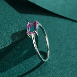 Pink Blauer Ring aus Silber