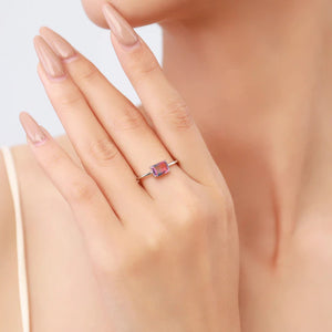 Pink Blauer Ring aus Silber