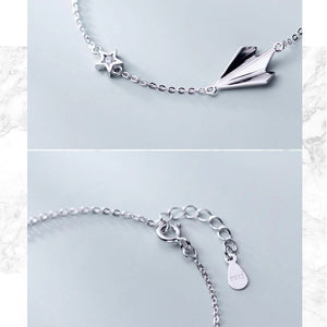 Silver Paper Plane Star Bracelet