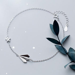 Silver Paper Plane Star Bracelet