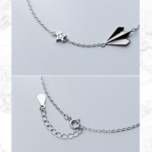 Silver Paper Plane Star Bracelet