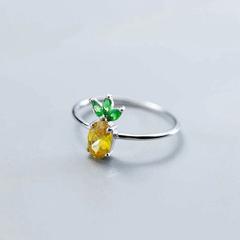 Ananas Ring aus Silber