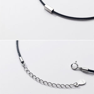 Halsband/Choker mit Rechteckigem Silber Anhänger