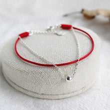 Load image into Gallery viewer, Red Ball Bracelet made of Silver
