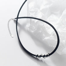 Load image into Gallery viewer, Black Choker with Silver Pendant
