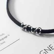 Load image into Gallery viewer, Black Choker with Silver Pendant
