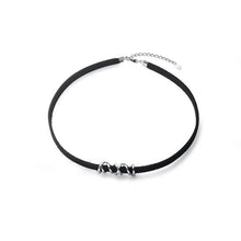 Load image into Gallery viewer, Black Choker with Silver Pendant
